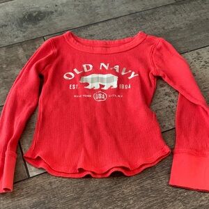 Old Navy Kids Bright Red Long Sleeve Tee